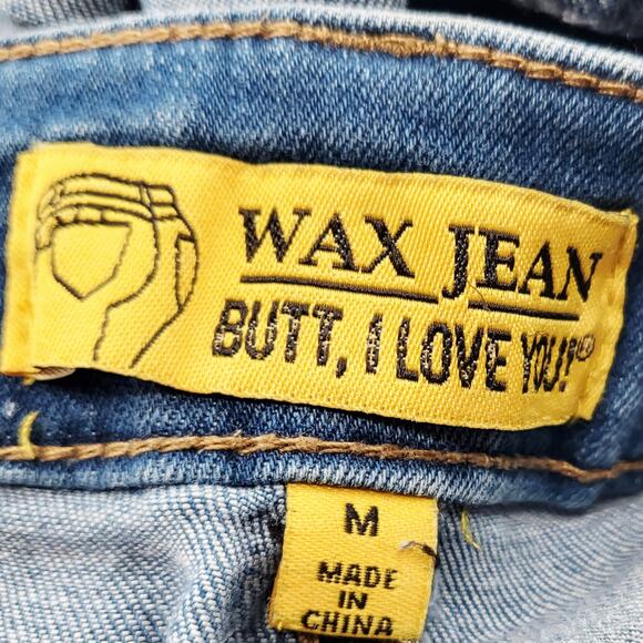 Wax Jean Blue Distressed High-Waisted Cuffed Hem Denim Jean Shorts Women's M - Picture 5 of 7